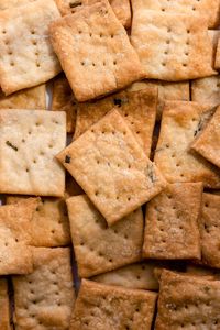 Buttery Rosemary Sea Salt Sourdough Crackers