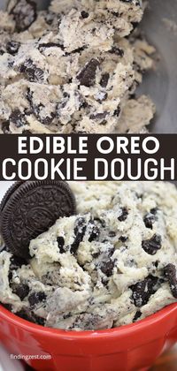 Edible cookie dough is so easy to make and a delicious no-bake dessert! Treat yourself to this Oreo cookie dough loaded with chunks of OREO cookies! Everyone loves raw cookie dough and now you can eat it safely. If you love cookies and cream, you'll love this simple recipe!