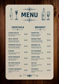 Beige And Brown Cocktail Menu - Templates by Canva