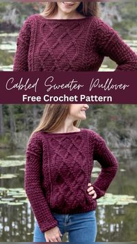 Make this Sweater with Crochet Cables using this Free Pattern alongside the stitch diagrams and video tutorial! This Crochet Cable Sweater is made with worsted weight yarn from Lion Brand and is an advanced skill level pattern. Don’t let that scare you, I have made sure to make this written pattern for a crochet cable stitch sweater as easy as possible. This great tutorial includes many helpful pattern notes so you will have a beautiful cabled pullover sweater for the cold days approaching!