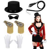 PRICES MAY VARY. Complete Package: the circus costume accessories include 1 faux leather black whip, 1 polyester bow tie, 1 pair of gloves, 1 felt ringmaster hat, and 1 pair of shoulder tassel epaulets, this complete set covers most of the necessary costume accessories needed for a circus themed event One Size Fits Most: our circus costume accessories are designed to fit different sizes, the ringmaster hat is about 4.72 inches/ 12 cm in height, about 22.05-22.83 inches/ 56-58 cm in head circumfe