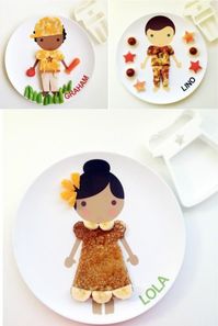 Such cool personalized plates for kids! Cookie cutters help shape food into clothing for picky eaters.