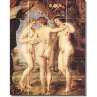 Picture-Tiles.com Colour: Peter Rubens Nude Painting W07734 | Picture-Tiles.com 24" x 30" Ceramic Painting Decorative Mural Tile 6" x 6" Brown/pink/Red 6.0 x 6.0 in | W07734-M | AIOQ8018_56301130 | Wayfair Canada