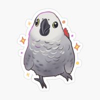 Get my art printed on awesome products. Support me at Redbubble #RBandME: https://www.redbubble.com/i/sticker/Gray-african-parrot-by-Mayarartsy/167917103.EJUG5?asc=u