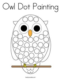 Owl Dot Painting Coloring Page - Twisty Noodle