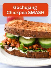 Vegan Gochujang Chickpea Smash for Sandwiches & Tacos