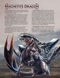 A little excerpt from a mini-monster compendium giving you info all about the Magnetite #Dragon family. Click to see the #kickstarter.
Want the #FREE #PDF of this #5e #D&D #fantasy #monster #dungeonsanddragons. Copy and paste this: https://www.patreon.com/posts/51671427