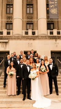  

Wedding, wedding ideas, wedding photography, wedding dress, wedding photos, Saint Louis, wedding photo ideas, fall wedding, fall wedding colors, neutral wedding colors, neutral bridesmaid dresses, taupe bridesmaid dresses, black groomsmen tux, Stifel theatre, Stifel theatre wedding 

