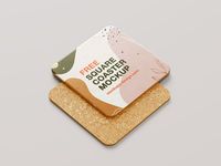 Free square coaster mockup - Mockups Design