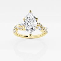 1 1/8 ctw Marquise Lab Grown Diamond Marquise Vine Engagement Ring 14K Yellow Gold, FG, VS2