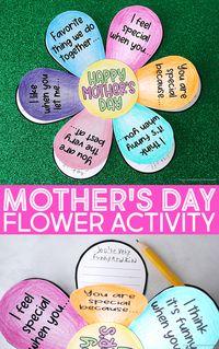 Free Printable Mother's Day Flower Activity #mothersday #mom #kidsactivities #freeprintable #mothersdaygiftidea #giftsformom #giftsforher #classroom #kidscrafts #printable #moms #mothersdaygift #coloring #mothersdaycraft