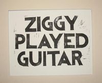 Ziggy Played Guitar linocut lyric print David Bowie | Lyrics ...