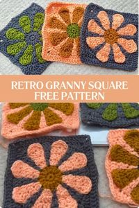 Add a pop of retro flair to your crochet projects with this 3D daisy granny square pattern! Perfect for blankets, pillows, and more. Click to learn how to make it! #crochetpattern #retro #grannysquare #diy