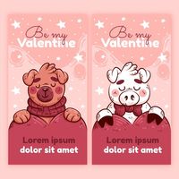 Free Vector | Hand drawn valentine's day sale vertical banners set