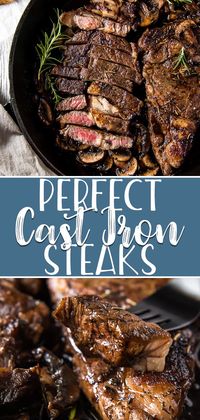 Once you learn how to cook the Perfect Cast Iron Steak at home, your steakhouse dinner days will be over! A simple marinade, a hot pan, and a little butter is all you need to turn a boring slab of beef into a gourmet meal.