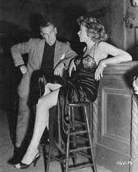 Director Jerry Hopper with Gloria Grahame on the set of Naked Alibi (1954)