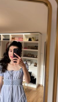 Veronika Lipar fashion editor of Brunette from Wall Street presents how to #dresstoimpress in #milkmaid #summerdress and pair of chic #espadrilles Don’t forget to put a flower in your #summerhair. Pov we are going for a #headband ♡ this #summeroutfit and check the links to shop the #dress