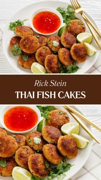 This Thai Fish Cakes recipe is made with white fish fillets, red curry paste, cilantro, fish sauce, lime juice, egg, and rice flour. It takes 30 minutes to make and serves 4.