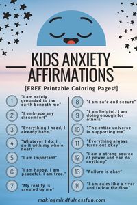 Does your child's have an anxiety affirmation? Read this blog for the best anxiety affirmations for kids! #affirmations #anxietyrelief