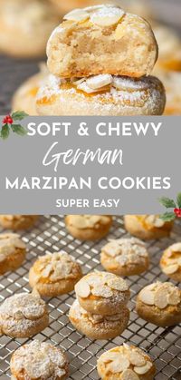 These Soft and Chewy Almond Paste Cookies ( Marzipan Cookies)  are a traditional German Christmas Cookie recipe you will love. Quick and easy to make!