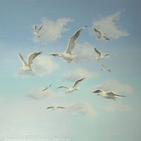 Seagulls in the Sky 2 - acrylic on 3d canvas