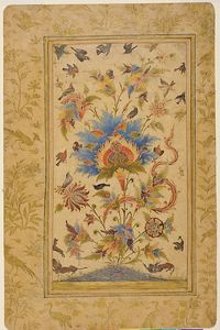 A Floral Fantasy, first half of the 17th century. Islamic. Gursharan and Elvira Sidhu Collection, Seattle | This work is featured in our “ Sultans of Deccan India, 1500–1700: Opulence and Fantasy” exhibition, on view through July 26, 2015. #DeccanSultans