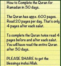 How to complete Quran for Ramadan in 30 days. Get more ‪#‎ramadhantips‬ by following our twitter: http://twitter.com/muslim_quotes