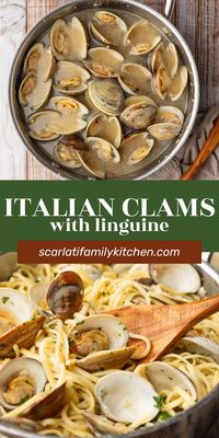 Linguine with clams or pasta alle vongole is a classic Italian recipe made in just 20 minutes! Littleneck clams are cooked in a white wine garlic sauce and tossed with freshly cooked linguine pasta.