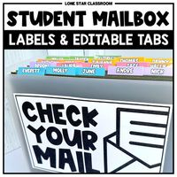 File crates are such a versatile tool to use in the classroom! They are a great way to organize your student mailbox! This resource is easy to use and will help you quickly put together a place to keep mail and graded work.What's included in this resource?2 label styles for the front of your crate or bineach label comes in 2 sizes (full page and half page)fully editable file tabs (2.15" x 0.5" size)Good to Know:This kit is designed to use with any container that accommodates hanging files. There