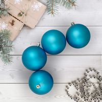 32ct Matte Turquoise Blue Shatterproof Christmas Ball Ornaments 3.25" (80mm) - IMAGE 2