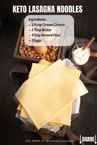 Making those Super Quick and Easy Homemade Keto Lasagna Noodles Pasta Sheets Recipe with Almond Flour will make your Keto Meal Preps Extra Simple. Those Fully Low Carb Pasta Sheets with 3 Ingredients Only are Gluten-Free, Grain-Free, and a perfect Lasagna Replacement for Diabetics.