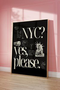 "NYC? Yes, Please" poster is included in a collection of cute apartment/room decor of two other posters, check out my site for the other two in the collection (miami + ibiza). note: this product comes with two different sizes when you purchase to download to allow you to adjust to different frames! (standard 1 is 16x20)