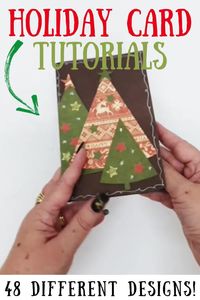 Holiday card tutorials - 48 different designs of handmade Christmas cards to make for family and friends. Check it out!