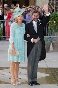 SAINT-MAXIMIN-LA-SAINTE-BAUME, FRANCE - SEPTEMBER 21:  Prince Guillaume Of Luxembourg and Princess Stephanie Of Luxembourg attend the Religious Wedding Of Prince Felix Of Luxembourg & Claire Lademacher at Basilique Sainte Marie-Madeleine on September 21, 2013 in Saint-Maximin-La-Sainte-Baume, France.  (Photo by Dominique Charriau/WireImage)