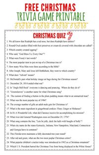 Kids Christmas Trivia Game Party Idea