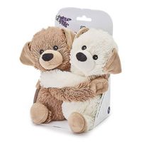 Part of the Warmies "Warm Hugs" range is this lovely pair of microwaveable hugging puppys.

The warmies range is a range of fully microwaveable soft toys. This lovely pair include a cream puppy and a brown puppy hugging and they are made from the highest quality plush. Each have embroidered mouths, noses, and eyes. 