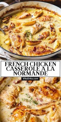 This French Chicken Casserole is going to be your new seasonal favourite. Chicken thighs and legs slowly braised in apple cider and served with fried apple wedges are as scrumptious as it sounds.