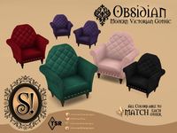 The Sims Resource - Modern Victorian Gothic - Obsidian Armchair