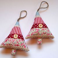 Lovely fabric tree decorations