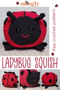 Ladybug Squish - or Love Bug! Free Crochet Pattern on Moogly