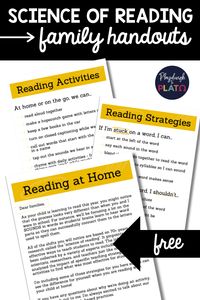 These Science of Reading family handouts make it sooo much easier to explain how you're teaching reading. They're great for open house night and parent-teacher conferences.  #scienceofreading #phonics #teacherfreebies