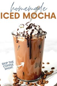 You'll never hit the coffee shop again with this Easy Iced Mocha Recipe in your back pocket! It's a breeze to make at home!