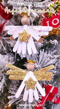 Create a beautiful and unique popsicle stick angel ornament for your Christmas tree with this easy DIY video tutorial. Follow these simple steps to make a festive holiday decoration. Perfect for adding a personal touch to your holiday decor! #DIYChristmasCrafts #PopsicleStickCrafts #AngelOrnament