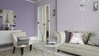 A living room in lilac and lavender