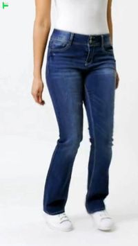 Perfect fit for every body, these mid-rise jeans enhance your curves, eliminate waist gaps, and offer roomier hips and thighs. Featuring a contoured waist, double button closure, and a signature kick leg opening, they effortlessly blend style and comfort. Our premium Insta Stretch denim ensures a perfect fit, maintaining its shape and providing outstanding recovery. #DenimLove #FashionForward"