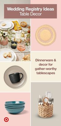 Set them up for success with wedding registry ideas like dinnerware, decor & table-setting must-haves for their first dinner party.