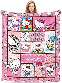 Kawaii Cartoon Blanket 50"*40" Super Soft Flannel Kitty Cartoon Blanket Warm and Comfortable Blanket for Children Adults All Seasons-2S