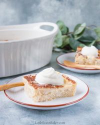 This decadent rice pudding is soft with a custard-like texture and scented with cinnamon and nutmeg. It's made with cooked rice and baked in the oven for an easy and convenient treat. #bakedricepudding #cookedrice #custardricepudding #leftoverrice