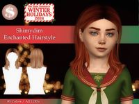 ts4cc s4cc sims4cc sims 4 cc custom content mods mod hair hairstyle medium straight christmas festive child children younger sims hair