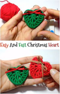 Easy And Fast Christmas Heart - Crochet Ideas